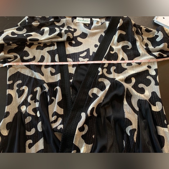 PATCHINGTON OPEN FRONT SHEER PANEL LONGLINE CARDIGAN - SZ SMALL - Picture 6 of 7